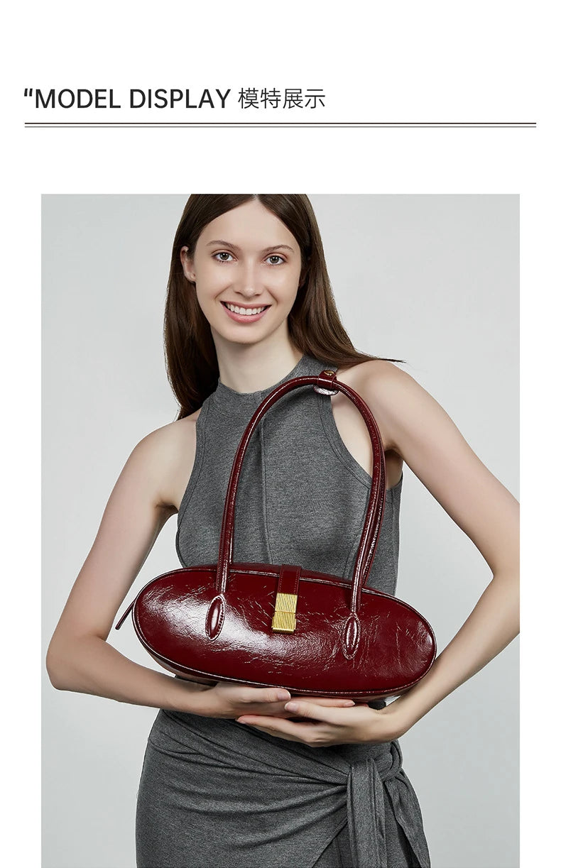 Hifashion Vintage Cowhide Genuine Leather Underarm Shoulder Bags For Women 2025 Trend Designer Luxury Tote Work Ladies Handbags