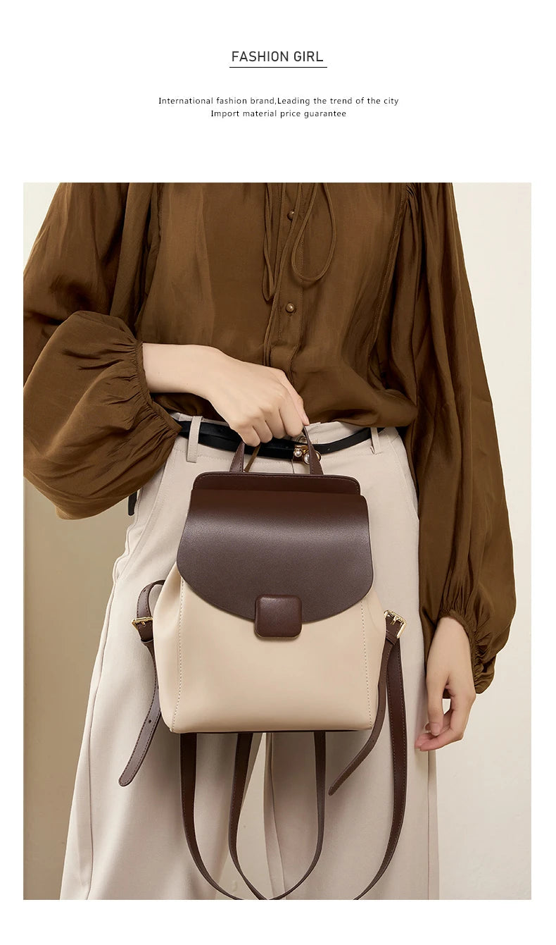 Hifashion Small Cowhide Genuine Leather Backpack For Women 2025 Trend Fashion Designer Female Travel Bagpack Girls School Bags