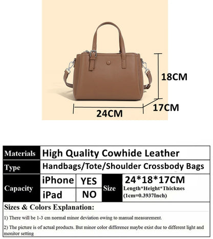 Hifashion 3 Layers Genuine Leather Shoulder Bags For Women 2025 Luxury Designer Crossbody Satchel Commuting Tote Ladies Handbags