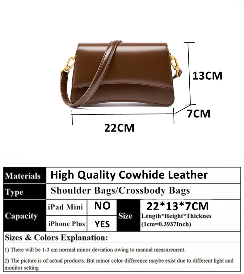 Hifashion Vintage Genuine Leather Underarm Shoulder Bags For Women 2025 Luxury Designer Crossbody Purses Saddle Ladies Handbags
