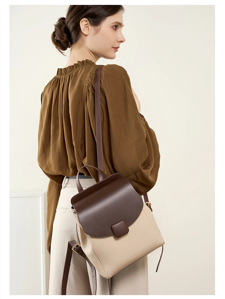 Hifashion Small Cowhide Genuine Leather Backpack For Women 2025 Trend Fashion Designer Female Travel Bagpack Girls School Bags