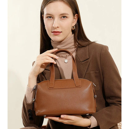 Hifashion Vintage Cow Genuine Leather Pillow Tote Handbags For Women 2025 Trend Designer Boston Ladies Shoulder Crossbody Bags