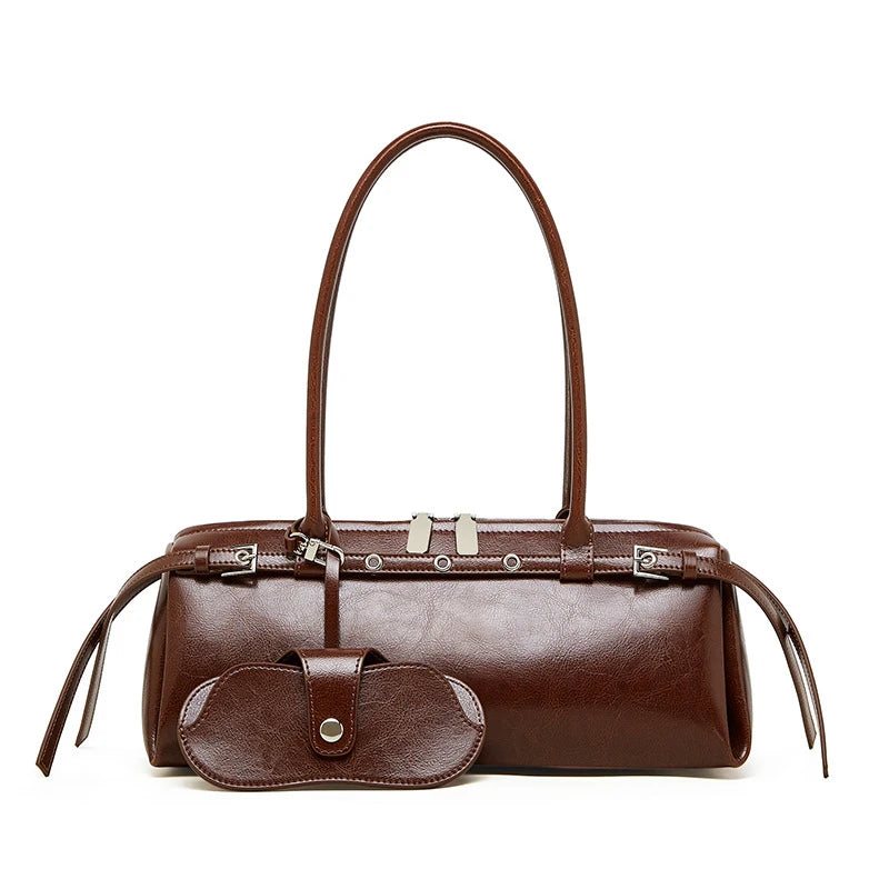 Hifashion Motorcycle Style Genuine Leather Underarm Shoulder Bags For Women 2025 Trend Designer Sling Purse Tote Ladies Handbags