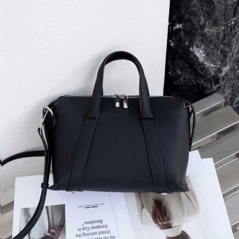Hifashion Retro Genuine Leather Pillow Shoulder Bags For Women 2025 Trend Designer Crossbody Purses Boston Tote Ladies Handbags