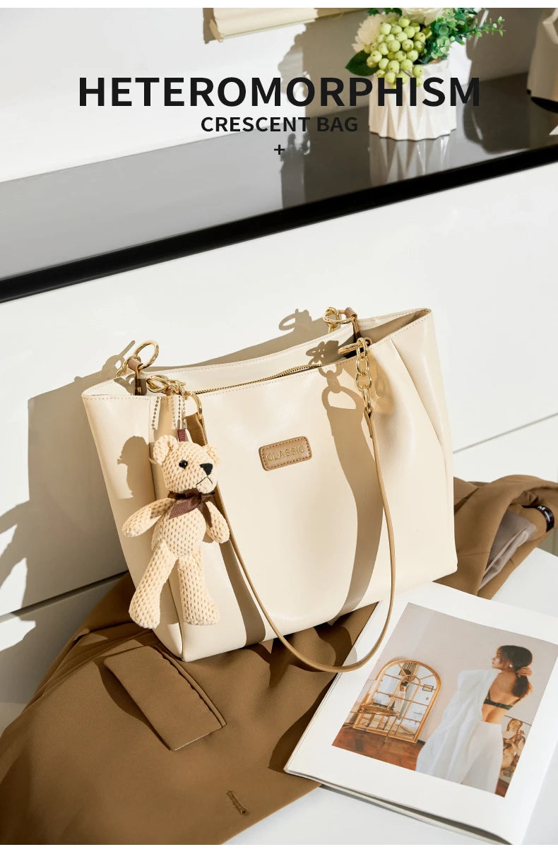 Hifashion Cowhide Genuine Leather Shoulder Bags For Women 2025 Trend Designer Large Capacity Shopping Tote Work Ladies Handbags