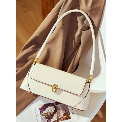 Hifashion Cowhide Genuine Leather Underarm Shoulder Bags For Women 2025 Trend Designer Top Handle Female Tote Ladies Handbags