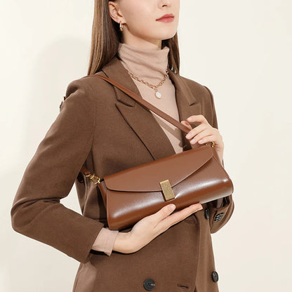Hifashion Elegant Genuine Leather Underarm Shoulder Bags For Women 2025 Luxury Designer Crossbody Purses Square Ladies Handbags