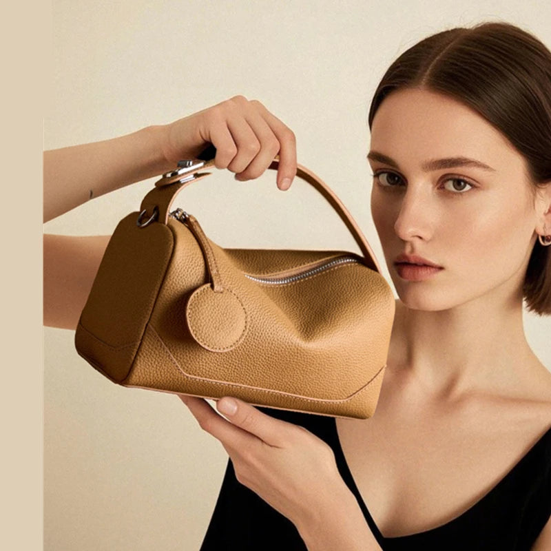 Hifashion Cowhide Genuine Leather Pillow Small Shoulder Bags For Women 2025 Trend Designer Crossbody Purses Tote Ladies Handbags