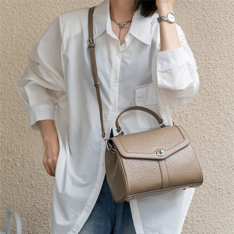 Hifashion Cowhide Genuine Leather Tote Handbags For Women New 2025 Luxury Designer Work Satchel Top Handle Female Shoulder Bags