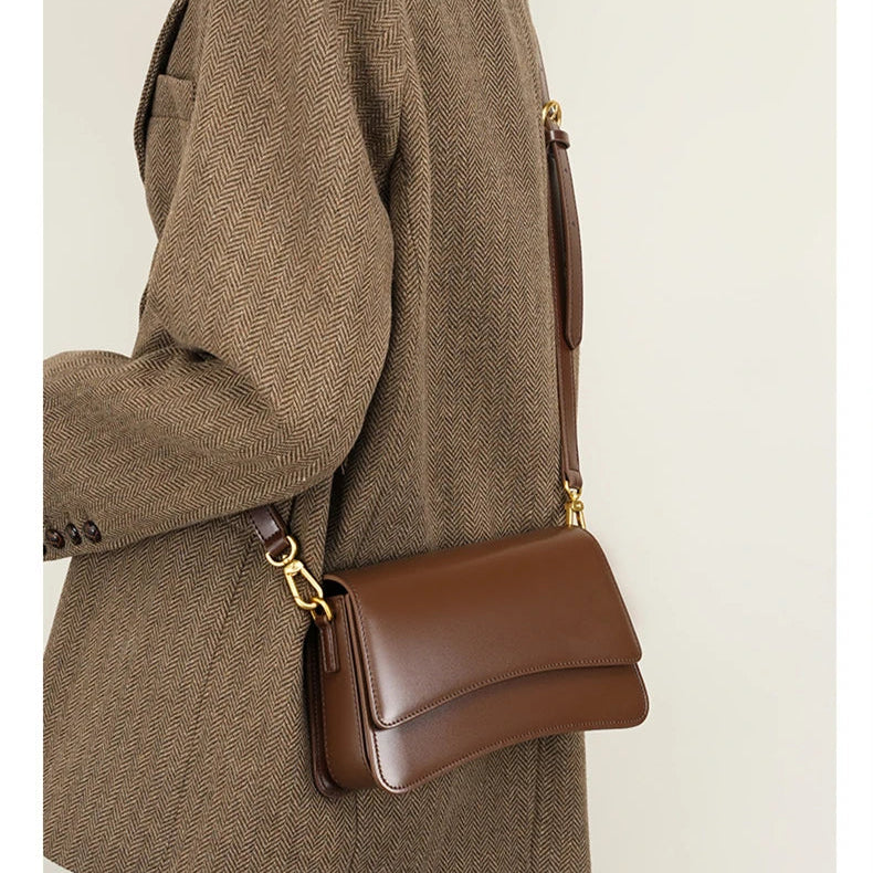 Hifashion Vintage Genuine Leather Underarm Shoulder Bags For Women 2025 Luxury Designer Crossbody Purses Saddle Ladies Handbags