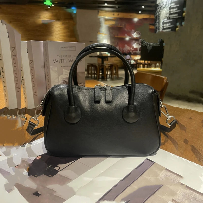 Hifashion Vintage Cow Genuine Leather Crossbody Shoulder Bags For Women 2025 Luxury Designer Pillow Satchel Tote Ladies Handbags