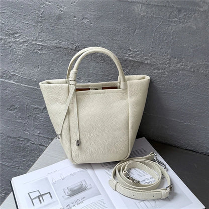 Hifashion Stylish Genuine Leather Tote Shoulder Bags For Women 2025 Trend Designer Basket Shopper Work Crossbody Ladies Handbags