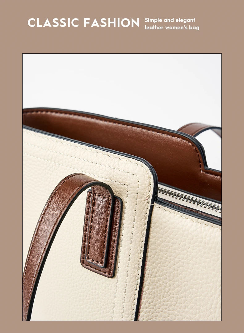 Hifashion Cowhide Genuine Leather Large Shoulder Bags For Women 2025 Luxury Designer Shopper Work Tote Commuter Ladies Handbags