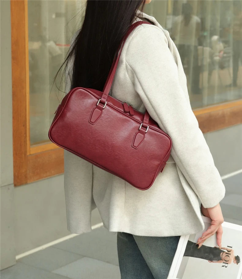 Hifashion Cowhide Genuine Leather Shoulder Bags For Women 2025 Trend Designer Large Capacity Work Satchel Tote Ladies Handbags