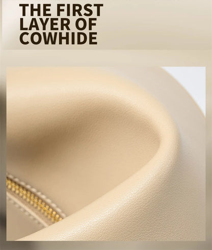 Hifashion Trendy Genuine Leather Underarm Shoulder Bags For Women 2025 Luxury Designer Crossbody Purse Half Moon Ladies Handbags