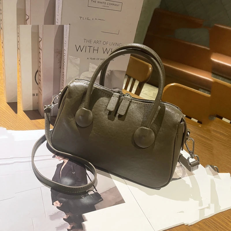 Hifashion Vintage Cow Genuine Leather Crossbody Shoulder Bags For Women 2025 Luxury Designer Pillow Satchel Tote Ladies Handbags