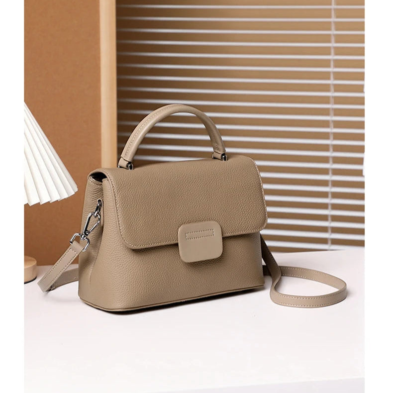 Hifashion Classic Cowhide Genuine Leather Tote Handbags For Women 2025 Trend Designer Wide Strap Ladies Shoulder Crossbody Bags