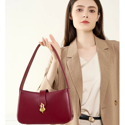 Hifashion Cowhide Genuine Leather Underarm Shoulder Bags For Women 2025 Luxury Designer Half Moon Purse Crescent Ladies Handbags