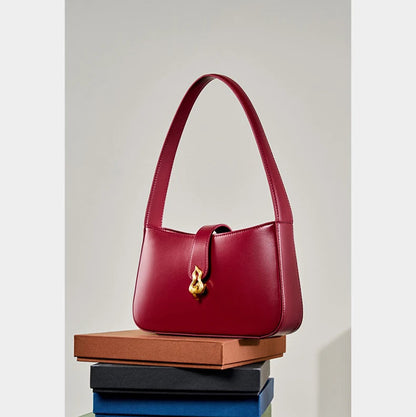 Hifashion Cowhide Genuine Leather Underarm Shoulder Bags For Women 2025 Luxury Designer Half Moon Purse Crescent Ladies Handbags