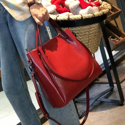 Hifashion Vintage Cowhide Genuine Leather Tote Handbags For Women 2025 Trend Designer Office Work Ladies Shoulder Crossbody Bags