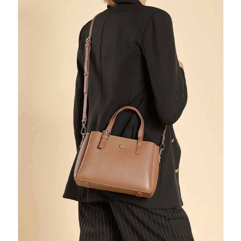 Hifashion 3 Layers Genuine Leather Shoulder Bags For Women 2025 Luxury Designer Crossbody Satchel Commuting Tote Ladies Handbags