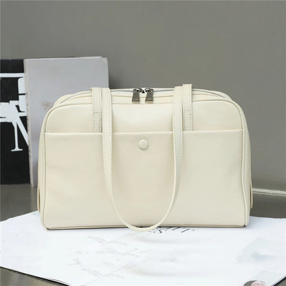 Hifashion Retro Genuine Leather Bowling Underarm Shoulder Bags For Women 2025 Luxury Designer Large Pillow Tote Ladies Handbags
