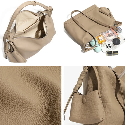 Hifashion Cowhide Genuine Leather Crescent Hobo Bags 2025 Trend Designer Commuting Shoulder Crossbody Bags Soft Ladies Handbags
