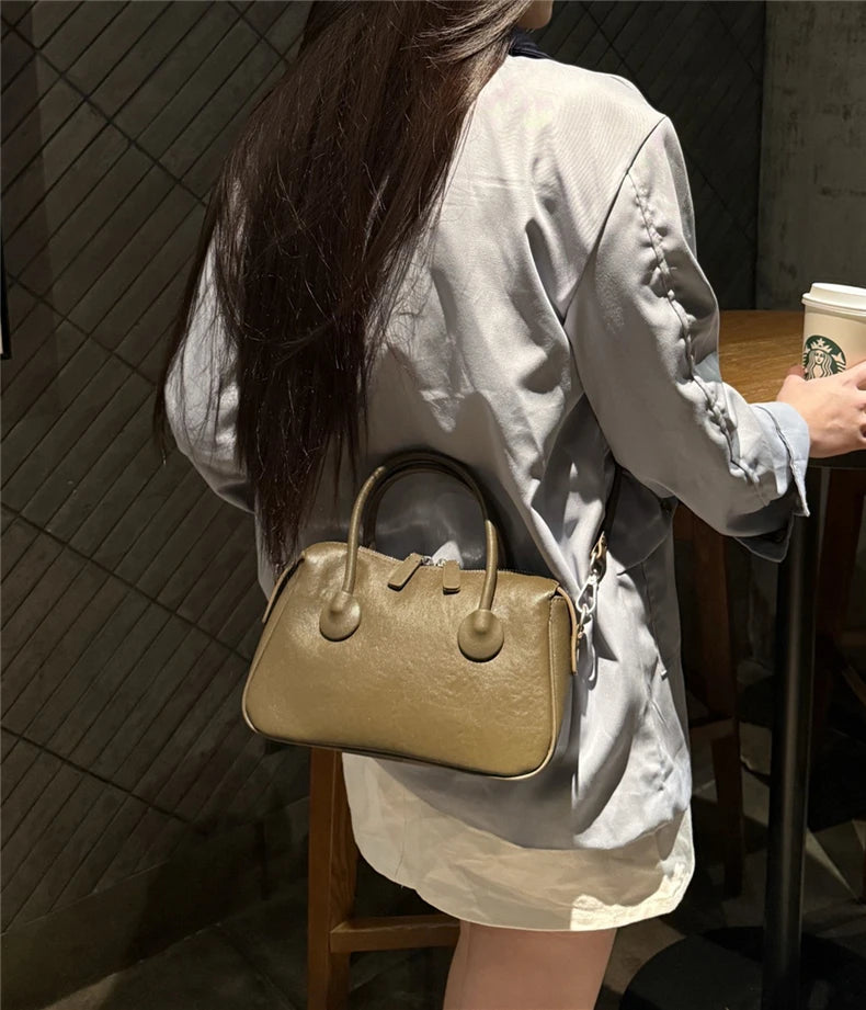Hifashion Vintage Cow Genuine Leather Crossbody Shoulder Bags For Women 2025 Luxury Designer Pillow Satchel Tote Ladies Handbags