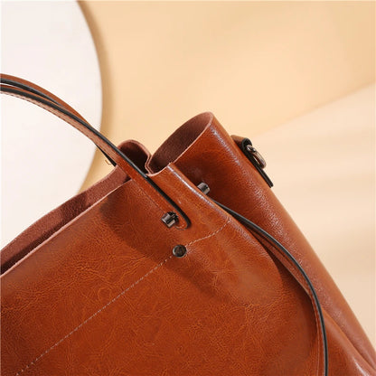 Hifashion Vintage Cowhide Genuine Leather Tote Handbags For Women 2025 Trend Designer Office Work Ladies Shoulder Crossbody Bags