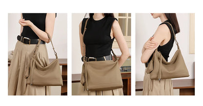 Hifashion Cowhide Genuine Leather Crescent Hobo Bags 2025 Trend Designer Commuting Shoulder Crossbody Bags Soft Ladies Handbags