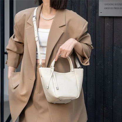 Hifashion Stylish Genuine Leather Tote Shoulder Bags For Women 2025 Trend Designer Basket Shopper Work Crossbody Ladies Handbags