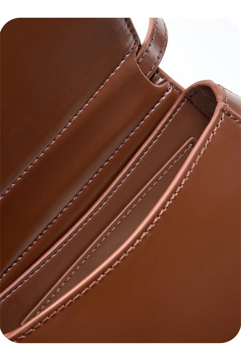 Hifashion Classic Genuine Leather Saddle Small Shoulder Bags For Women 2025 Luxury Designer Crossbody Purses Cow Ladies Handbags