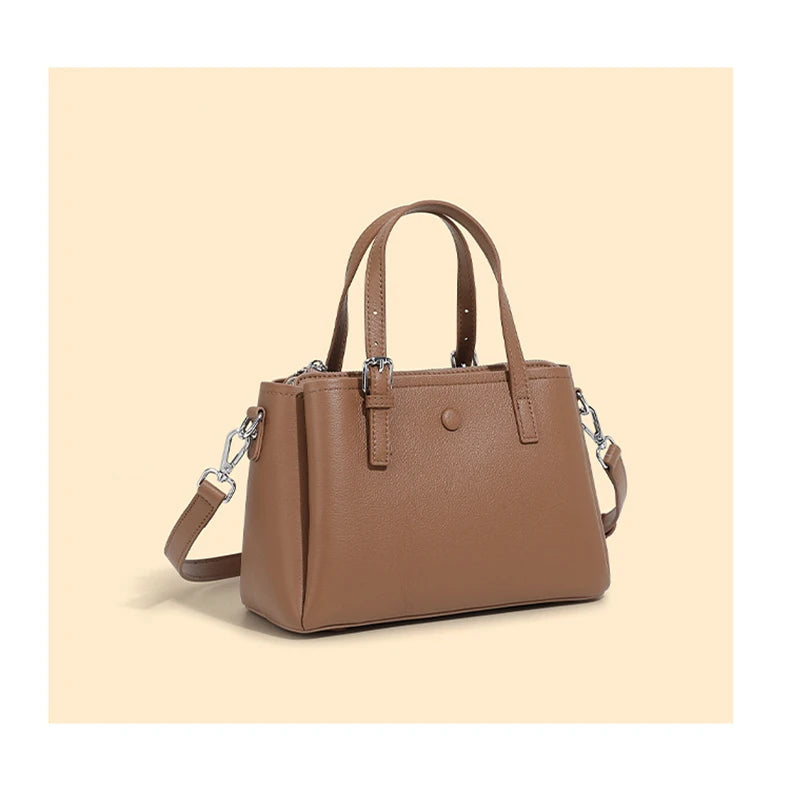 Hifashion 3 Layers Genuine Leather Shoulder Bags For Women 2025 Luxury Designer Crossbody Satchel Commuting Tote Ladies Handbags