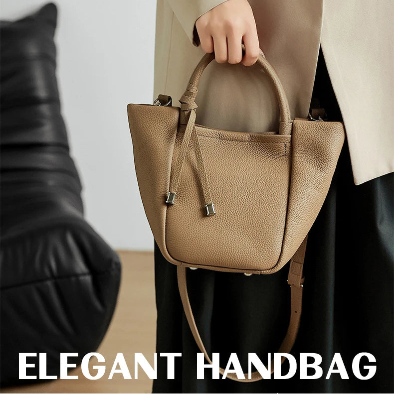 Hifashion Stylish Genuine Leather Tote Shoulder Bags For Women 2025 Trend Designer Basket Shopper Work Crossbody Ladies Handbags