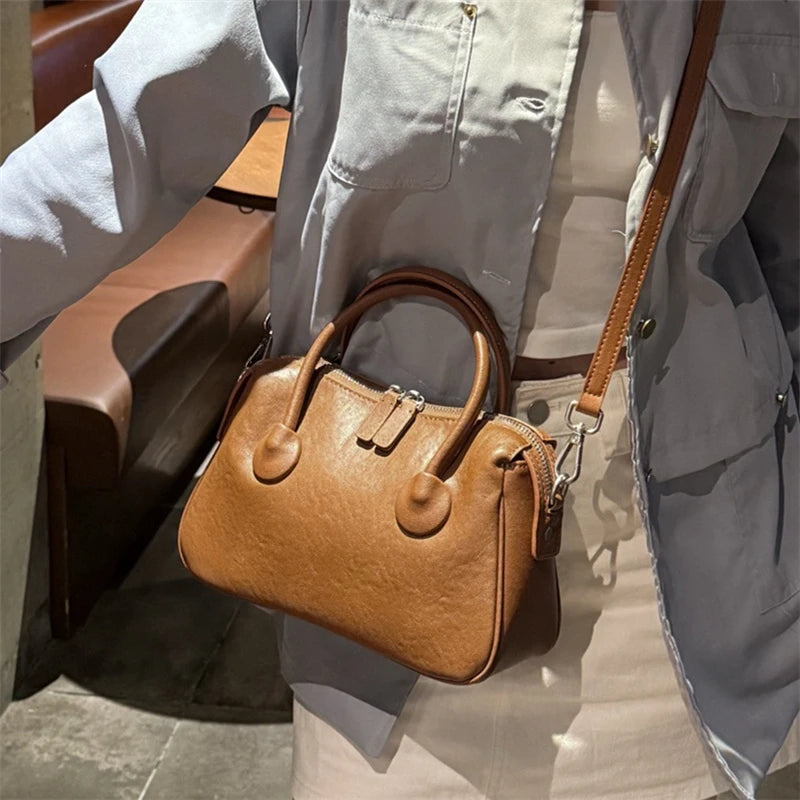 Hifashion Vintage Cow Genuine Leather Crossbody Shoulder Bags For Women 2025 Luxury Designer Pillow Satchel Tote Ladies Handbags