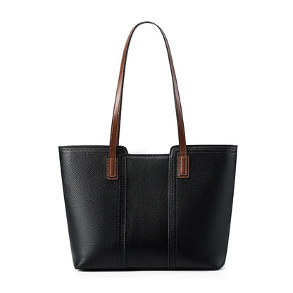 Hifashion Cowhide Genuine Leather Large Shoulder Bags For Women 2025 Luxury Designer Shopper Work Tote Commuter Ladies Handbags