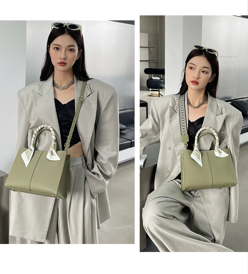 Hifashion Cowhide Genuine Leather Shoulder Bags For Women 2025 Trend Designer Top Handle Commuting Tote Ladies Crossbody Bags
