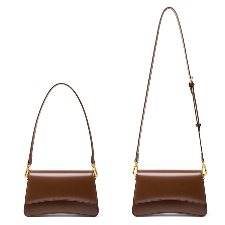 Hifashion Vintage Genuine Leather Underarm Shoulder Bags For Women 2025 Luxury Designer Crossbody Purses Saddle Ladies Handbags