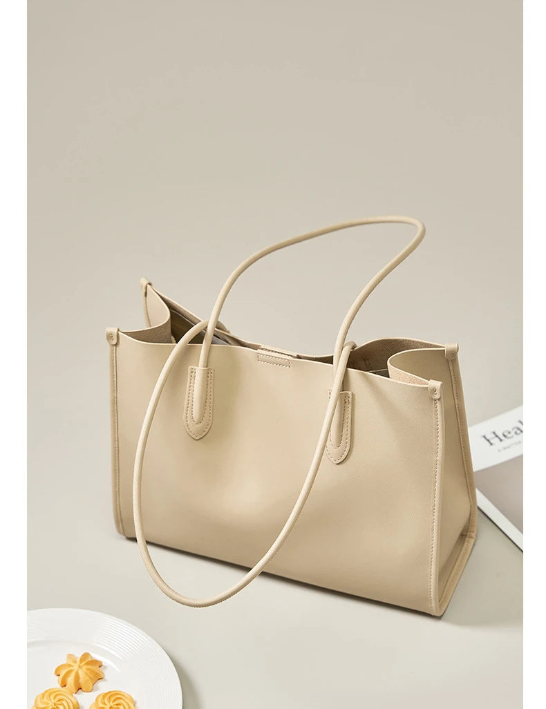 Hifashion Vintage Genuine Leather Tote Shoulder Bags For Women 2025 Trend Designer Large Capacity Shopping Work Ladies Handbags