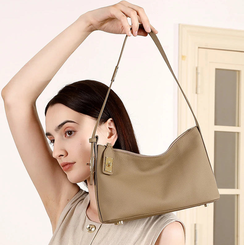 Hifashion Cowhide Genuine Leather Underarm Shoulder Bags For Women New 2025 Trend Designer Crossbody Purses Work Ladies Handbags
