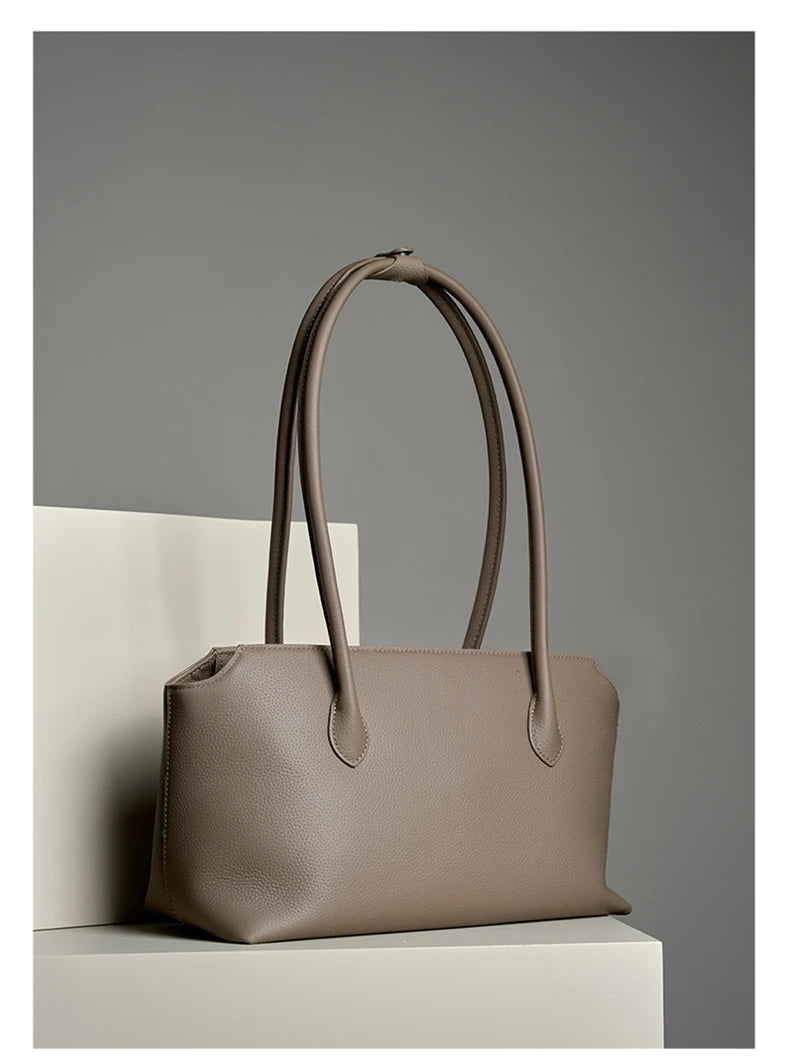 Hifashion Cowhide Genuine Leather Large Underarm Shoulder Bags For Women 2025 Luxury Designer Shopping Tote Work Ladies Handbags