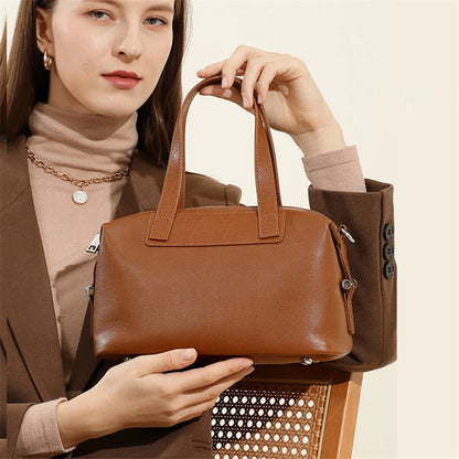 Hifashion Vintage Cow Genuine Leather Pillow Tote Handbags For Women 2025 Trend Designer Boston Ladies Shoulder Crossbody Bags