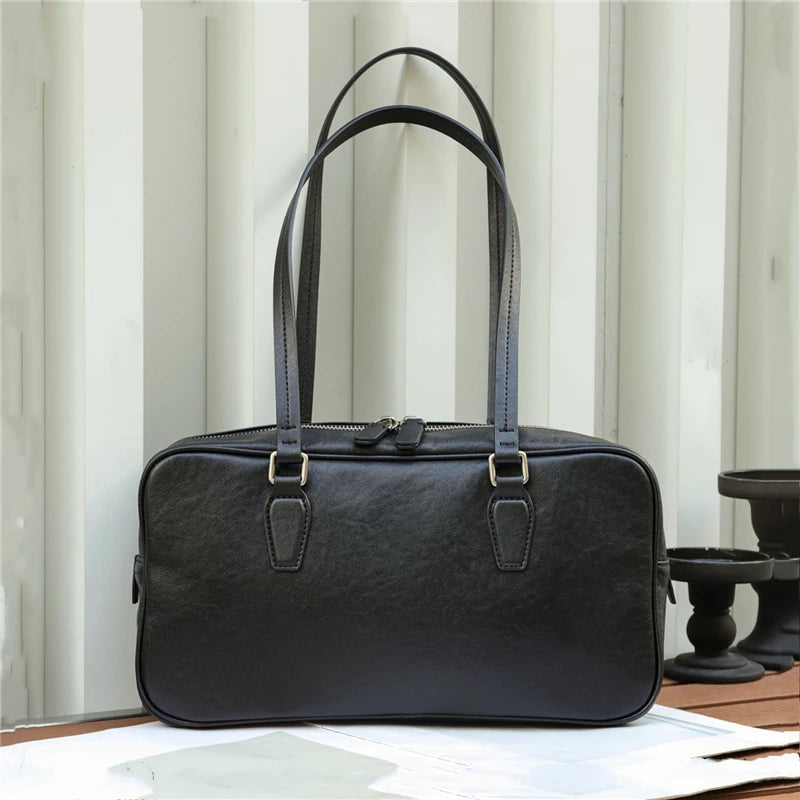 Hifashion Cowhide Genuine Leather Shoulder Bags For Women 2025 Trend Designer Large Capacity Work Satchel Tote Ladies Handbags