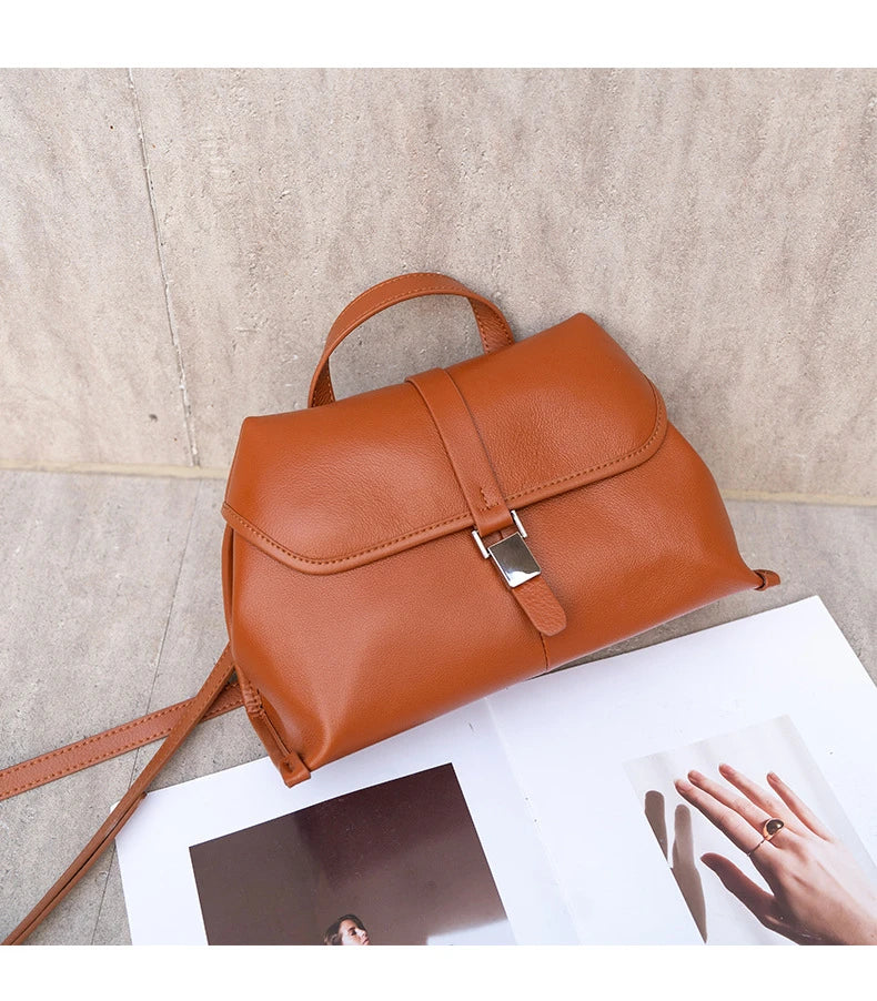 Hifashion Cowhide Genuine Leather Crossbody Shoulder Bags For Women 2025 Trend Designer Satchel Purses Boston Ladies Handbags