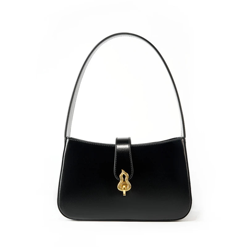 Hifashion Cowhide Genuine Leather Underarm Shoulder Bags For Women 2025 Luxury Designer Half Moon Purse Crescent Ladies Handbags