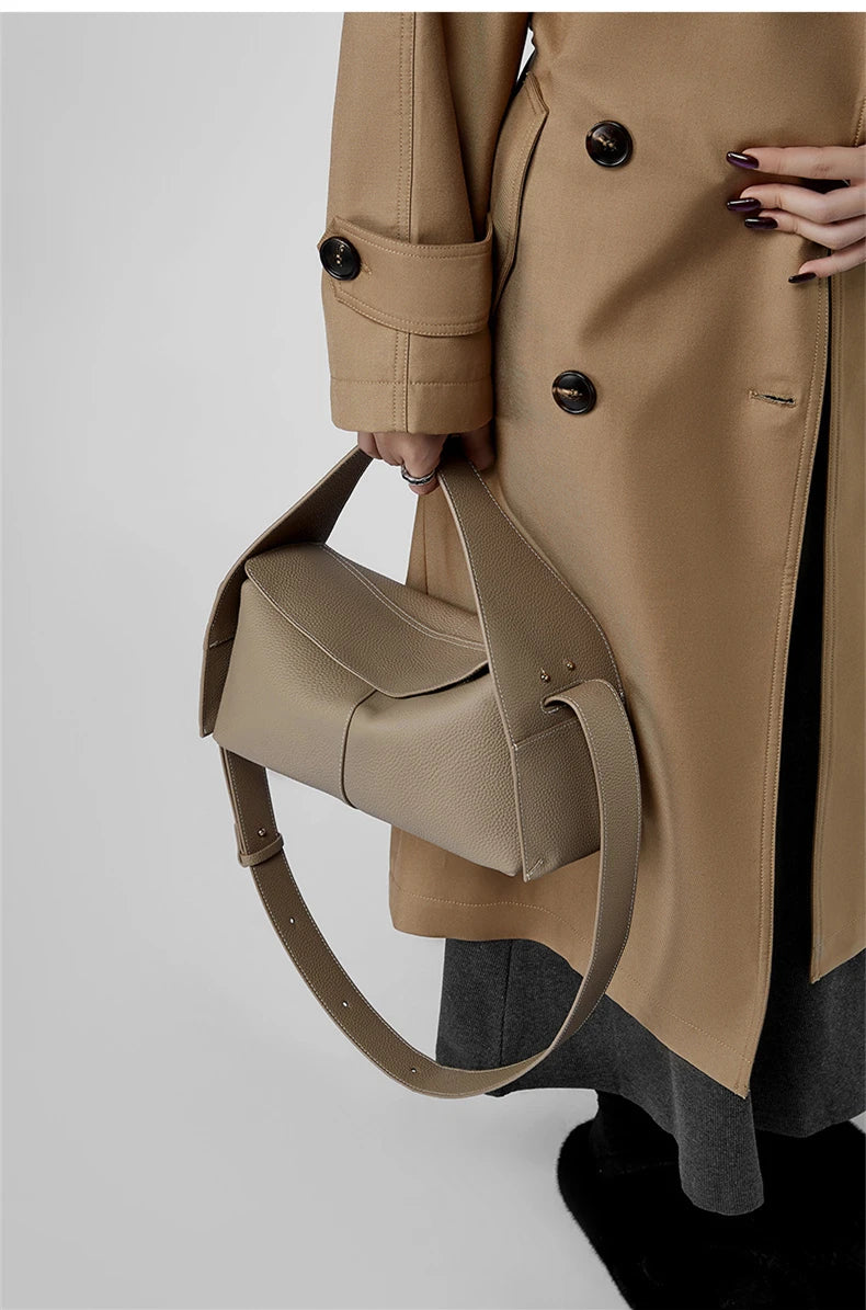 Hifashion Cowhide Genuine Leather Underarm Shoulder Bags For Women 2025 Luxury Designer Top Handle Satchel Tote Ladies Handbags