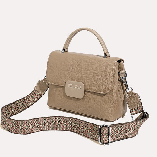 Hifashion Classic Cowhide Genuine Leather Tote Handbags For Women 2025 Trend Designer Wide Strap Ladies Shoulder Crossbody Bags
