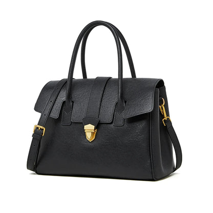 Hifashion Cowhide Genuine Leather Large Tote Handbags For Women 2025 Luxury Designer Top Handle Briefcase Satchel Shoulder Bags