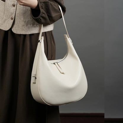 Hifashion Elegant Cow Genuine Leather Large Crescent Shoulder Bags For Women 2025 Trend Designer Hobo  Tote Work Ladies Handbags