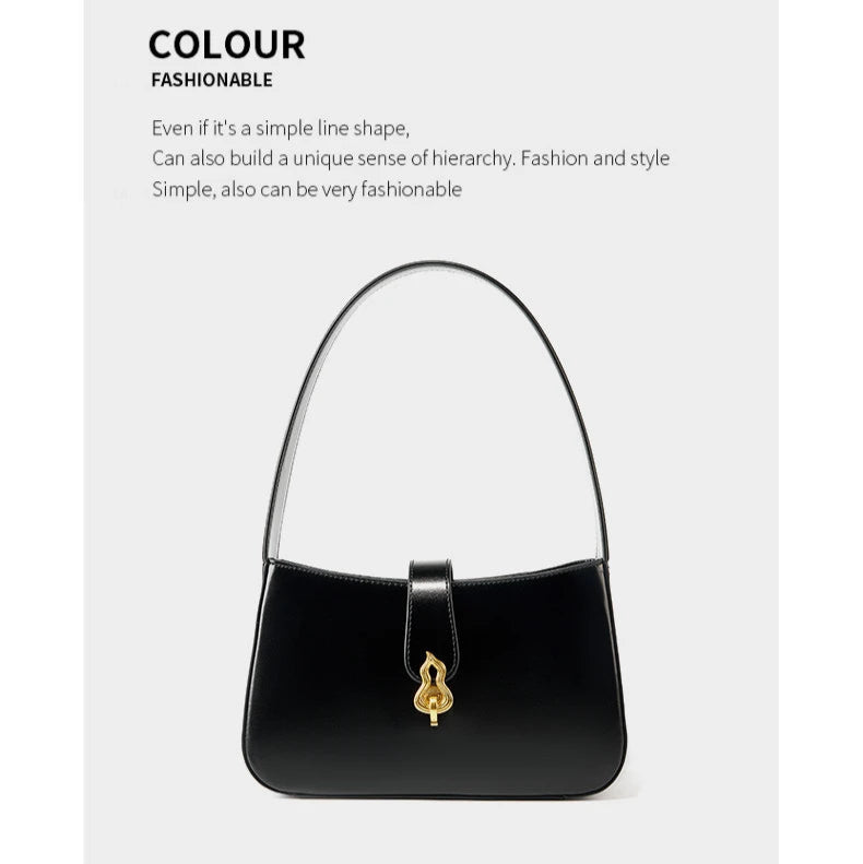 Hifashion Cowhide Genuine Leather Underarm Shoulder Bags For Women 2025 Luxury Designer Half Moon Purse Crescent Ladies Handbags